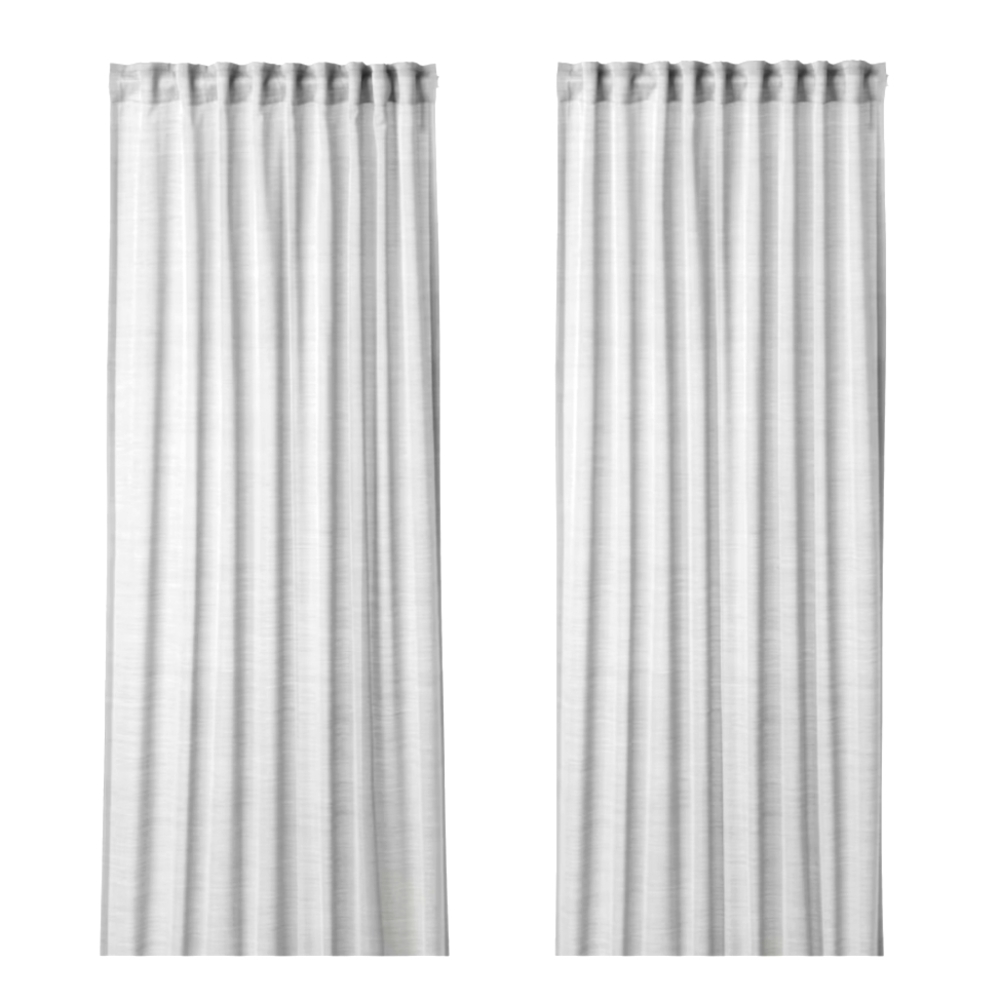 Rodeo Home Linen Look Sheer Curtains (Set of 2) 54" X 96" Gray Polyester